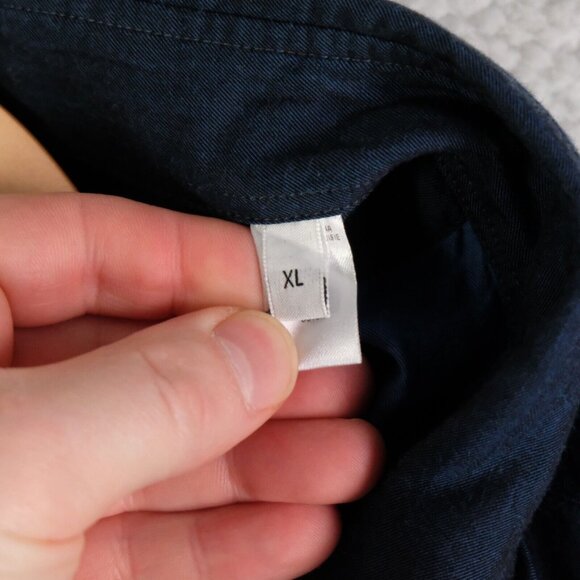 Armani Collezioni Shirt Mens Extra Large Blue Button Up Long Sleeve Casual - Picture 8 of 10